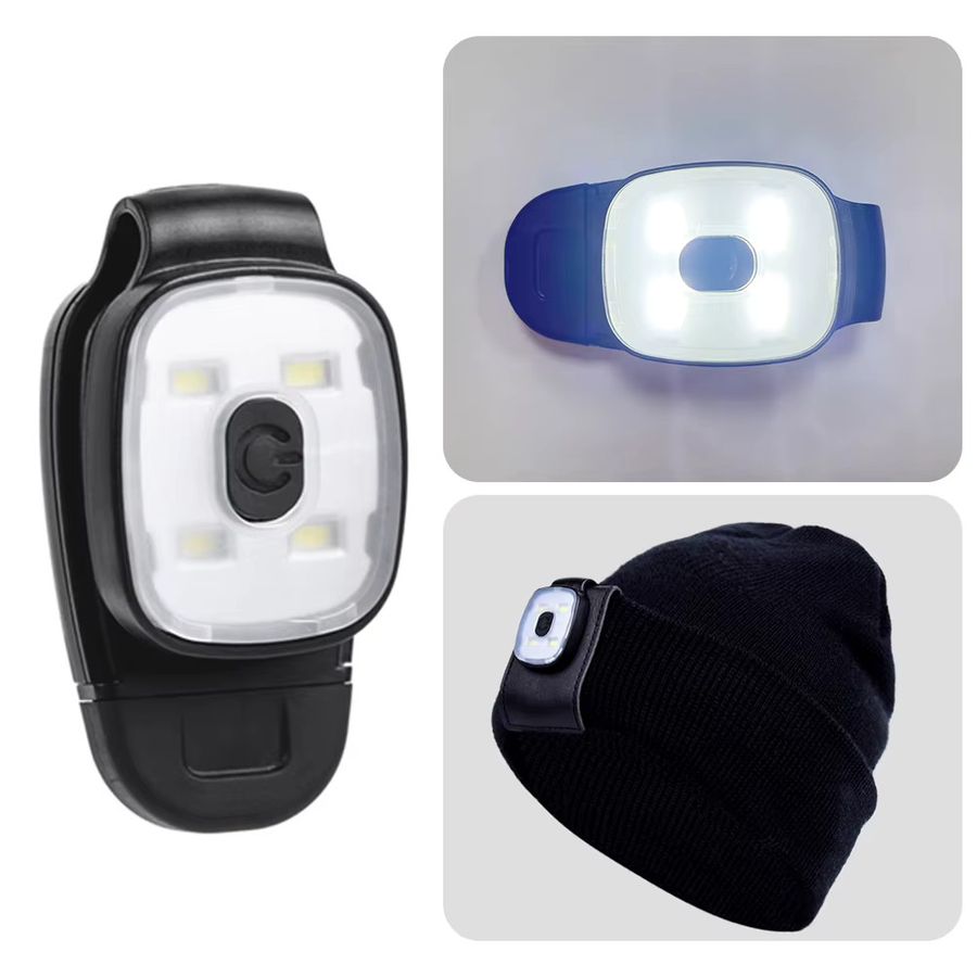 NovaSphere LED-Clip-Taschenlampe mit 3 Beleuchtungsmodi, wiederaufladbar via USB, IPX4 wasserdicht, Sicherheitswarnlicht für nächtliches Laufen und Angeln - Bild 3