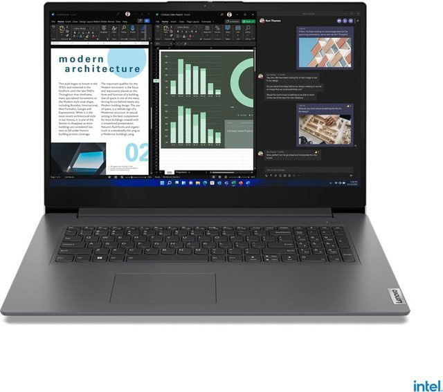 Lenovo V V17 Laptop Grau mit 43,9 cm (17.3 Zoll) Full HD Display, Intel U300 Prozessor, 8 GB DDR4-SDRAM, 512 GB SSD, Wi-Fi 6 und Windows 11 Home - Bild 1