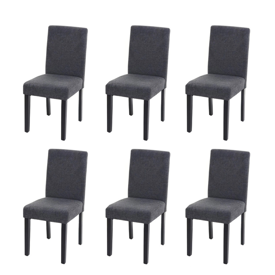 CHEFGASTRO Esszimmerstuhl 6er-Set in Anthrazitgrau mit Textilbezug und dunklen Beinen, H x B x T: 90 x 43 x 48 cm, Sitzhöhe: 45 cm - Bild 2