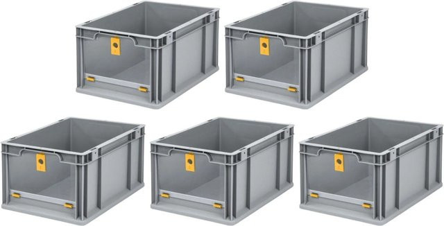 PROREGAL SparSet 5x Eurobox NextGen Insight Cover Eurobehälter Transportbox, Farbe: Gelb, H x B x T: 22 x 30 x 40 cm, 20 Liter - Bild 1