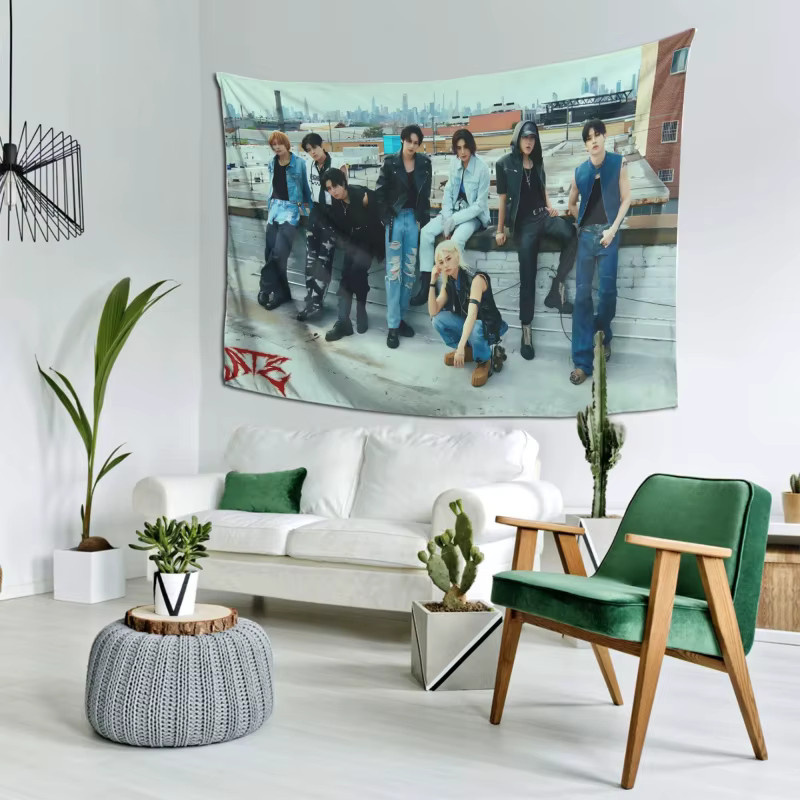 VIKAMA Stray Kids ATE K-Pop Wandteppich Wanddekoration für dein Fan-Zimmer, Mehrfarbig, Breite: 60 cm, Höhe: 40 cm - Bild 4
