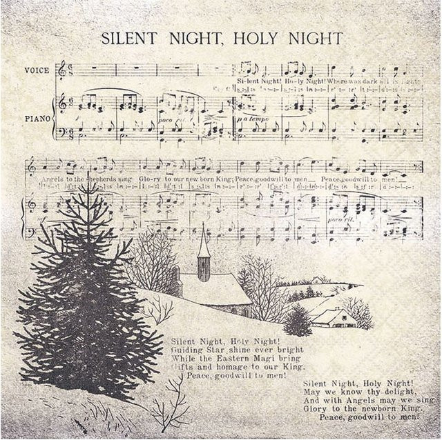 Serviette Silent Night in Multicolor und Weiß aus Papier für dein Ambiente - Bild 1
