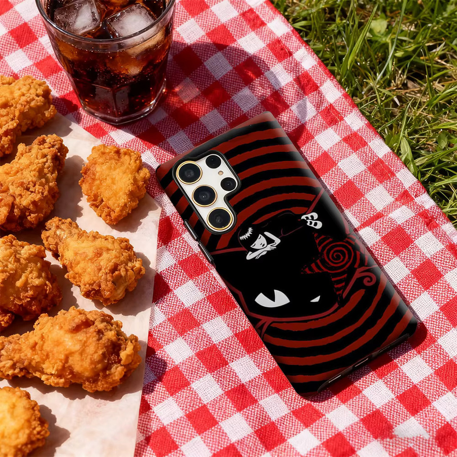 Potdemiel Handyhülle Gothic Cat Whimsy für Samsung Galaxy S25 Ultra, S24 und S23 Ultra Plus in Multicolour mit glänzender doppellagiger Rückseite - Bild 5