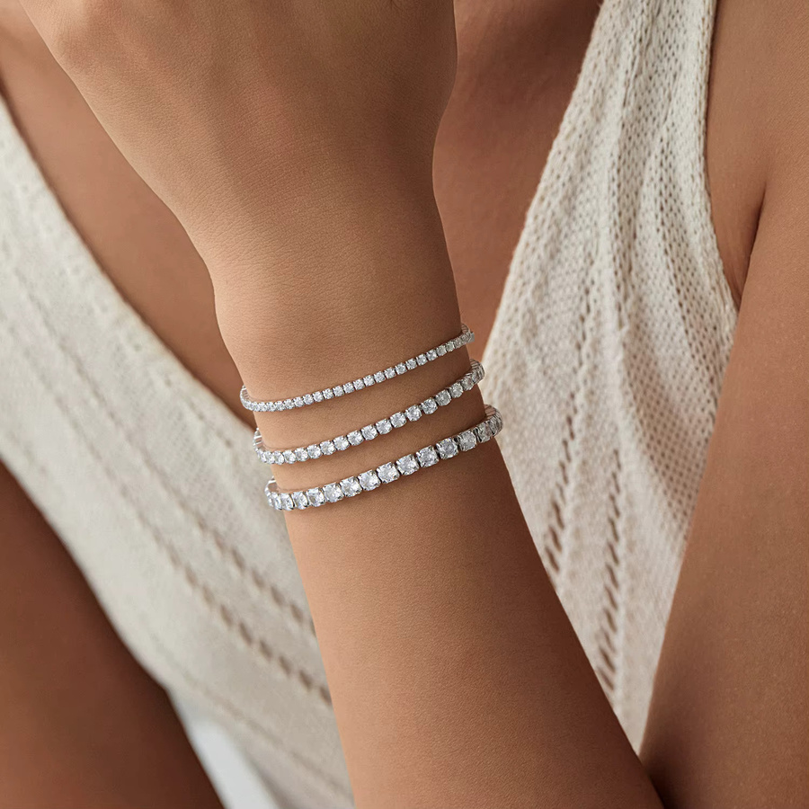 MODIAN Tennisarmband 925 Silber, Zirkonia, Damen - Bild 2