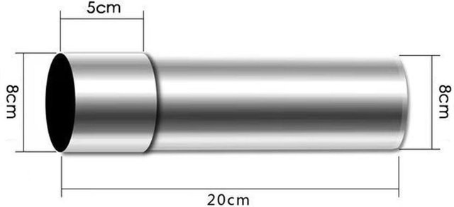 Home Dec Edelstahl-Schornsteinrohr in Silber, Durchmesser: 8 cm, Länge: 71 cm - Bild 1