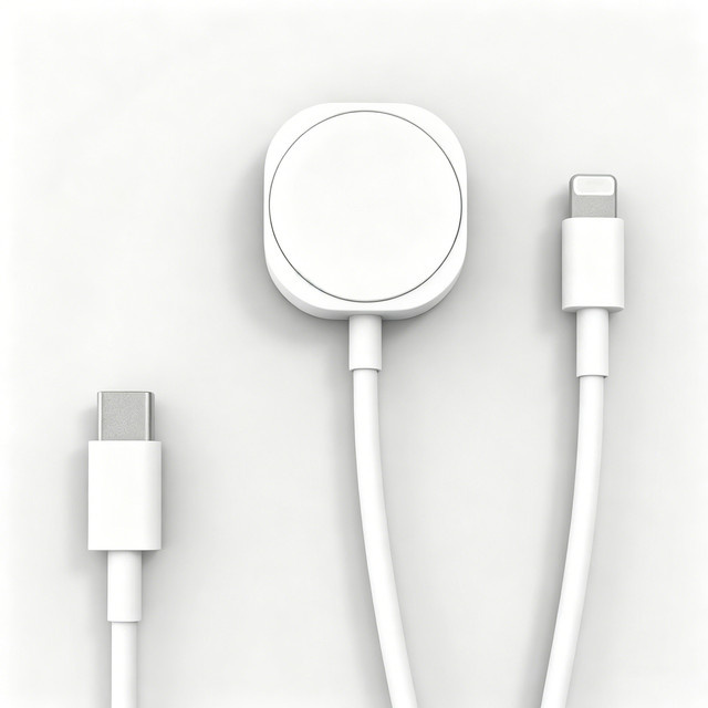 2-in-1 USB-C Magnetisches Ladekabel für Apple Watch und iPhone in Weiß - Bild 1