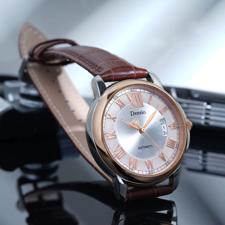 Deesio Armbanduhr Automatik, Edelstahlgehäuse, Saphirglas, Leder, Herren - Bild 2