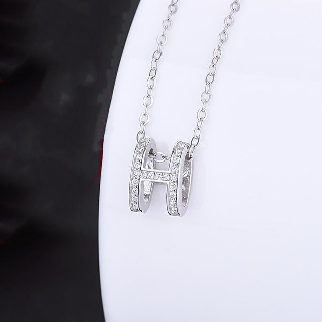 Lucky Star Jewelry Halskette 925 Silber, Buchstabe H, Zirkonia, Damen - Bild 1