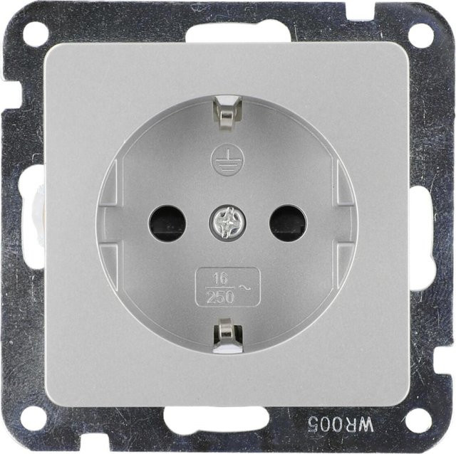 UniTec Steckdose Genua in Silber für Elektroinstallationen bis 250 V - Bild 1
