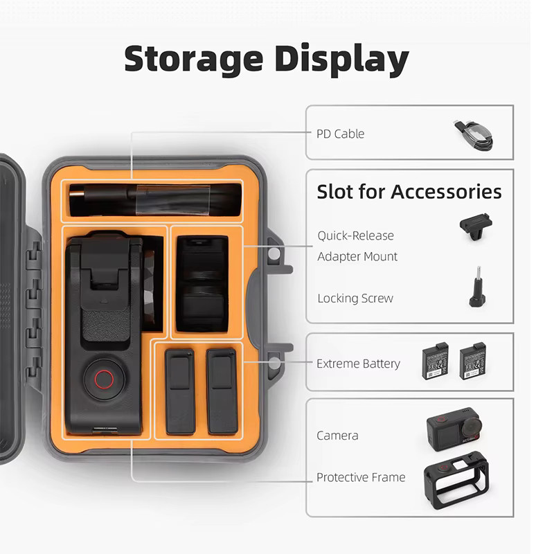 ZNTCH Tragbare wasserdichte Tragetasche für DJI Osmo Action 5 Pro, Action 4 und Action 3 Sportkameras - Bild 2