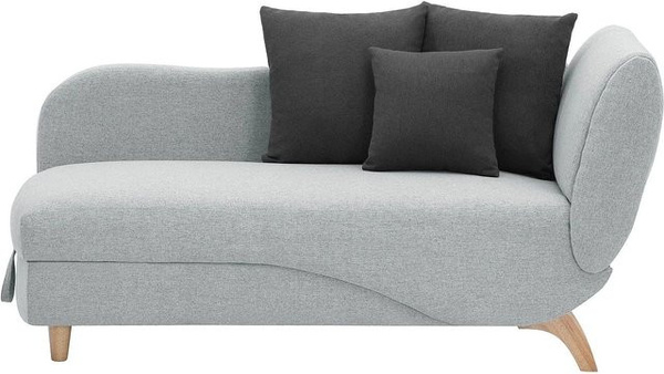 Vente-unique Recamiere Penelope mit Schlaffunktion in Hellgrau, linksseitig, Breite: 160 cm