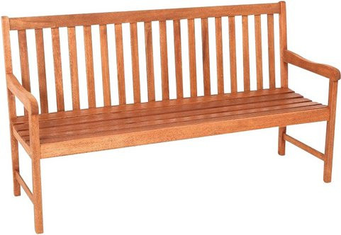 Merxx Santos Bank 3-Sitzer aus geöltem Eukalyptusholz in Braun, B/H/T: 157 x 89 x 58 cm - Bild 1