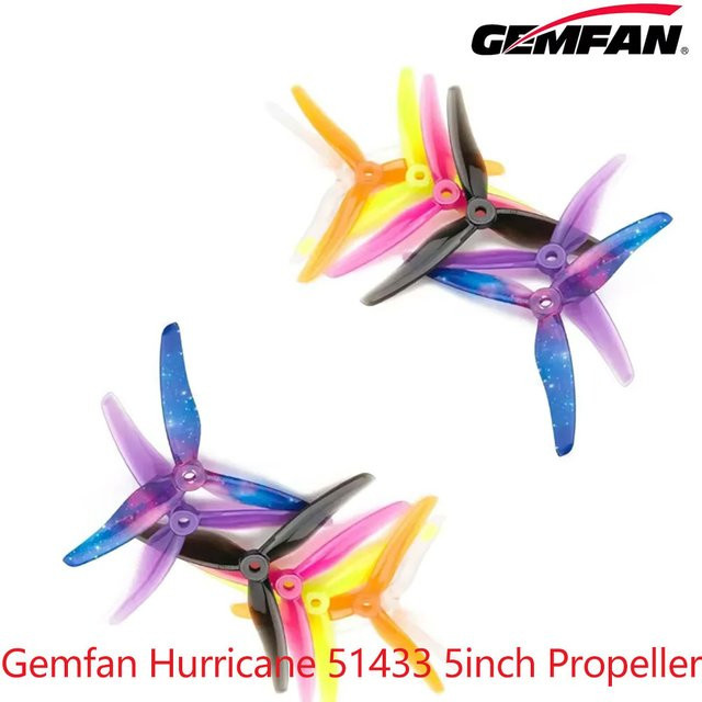 Gemfan Hurricane 51433 5 Zoll 3-Blatt Propeller, 12 Paar, Kunststoff - Bild 1