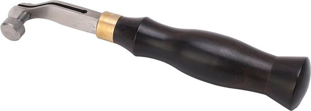 GoolRC Beheizbares Lederfalzbein aus Edelstahl mit Ebenholzgriff und Bogendesign in Schwarz, 0,5 mm Stärke - Bild 1