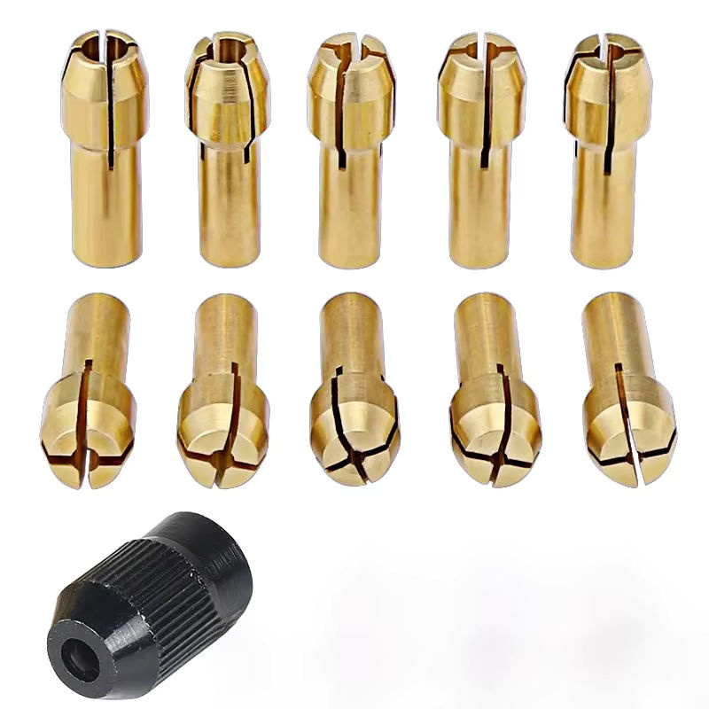 11-teiliges Bohrfutter-Spannzangen-Set für Dremel, 0,5-3,2 mm, inklusive M8 * 0,75 mm Mutter und Bohrschlüssel, Gold - Bild 5