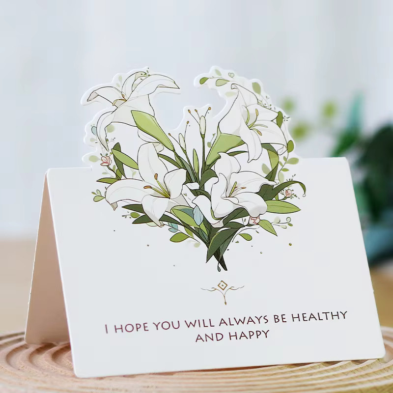 10 Stück 3D-Blumengrußkarten aus Papier für Hochzeiten, Valentinstag und besondere Anlässe - Bild 2