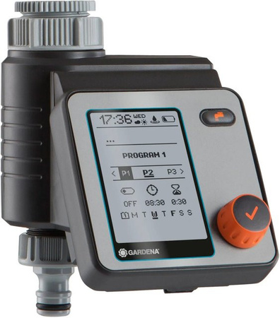 Gardena Bewässerungscomputer Master mit LCD-Display und Wasserstopp, grau, B/T/H: 10 x 12,5 x 14 cm