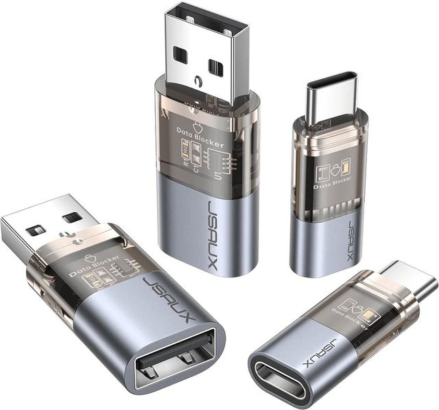 Jsaux USB-C Datenblocker in Silber für sicheren USB-Datentransfer - Bild 1