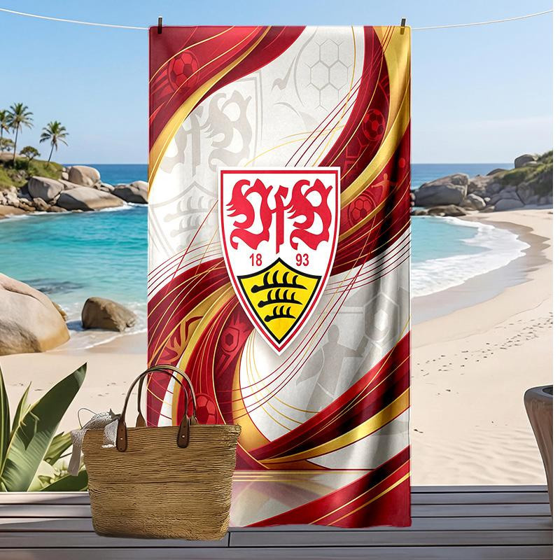 VfB Stuttgart Fußball Strandtuch WildHue B, rot, B/H: 80 x 160 cm - Bild 2