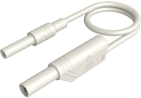 Hirschmann Test & Measurement Sicherheits-Messleitung MAL S WS-B 100/2,5 in Weiß mit 4mm Sicherheits-Buchse und 4mm Sicherheits-Stecker - Bild 1