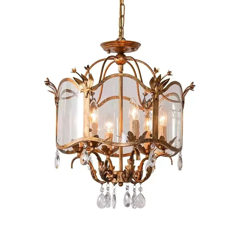 JIANKEXING Retro-Kristall-Pendelleuchte in Gold/Messing mit warmweißem LED-Licht für Wohnzimmer, Schlafzimmer und Küche - Bild 4