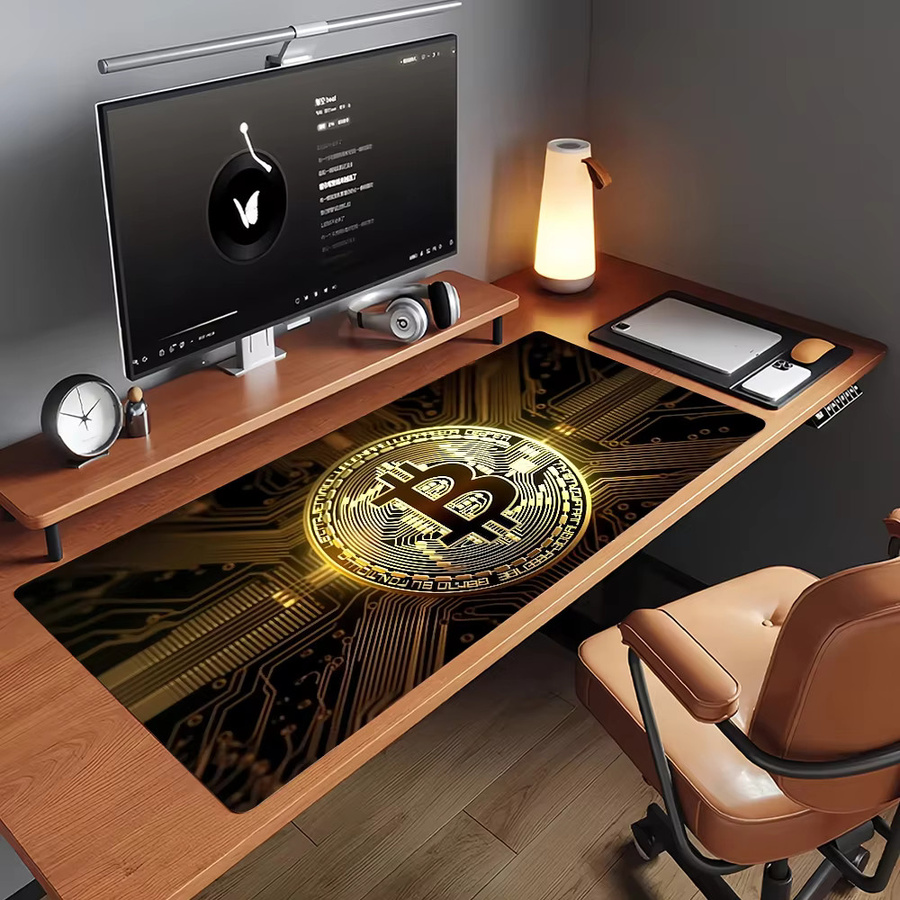B-BitcoinS XXL Mauspad aus Gummi, rutschfeste Schreibtischunterlage für Gaming und Büro - Bild 5