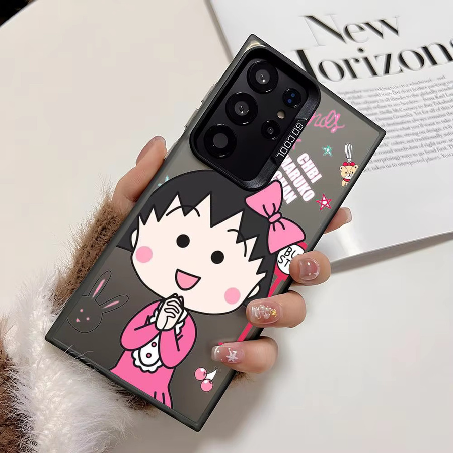 Chibi M-Maruko-Chan Silikon Handyhülle für Samsung Galaxy S25 Edge S24 S23 S22 S21 S20 Ultra in Bunt und Silber - Bild 3