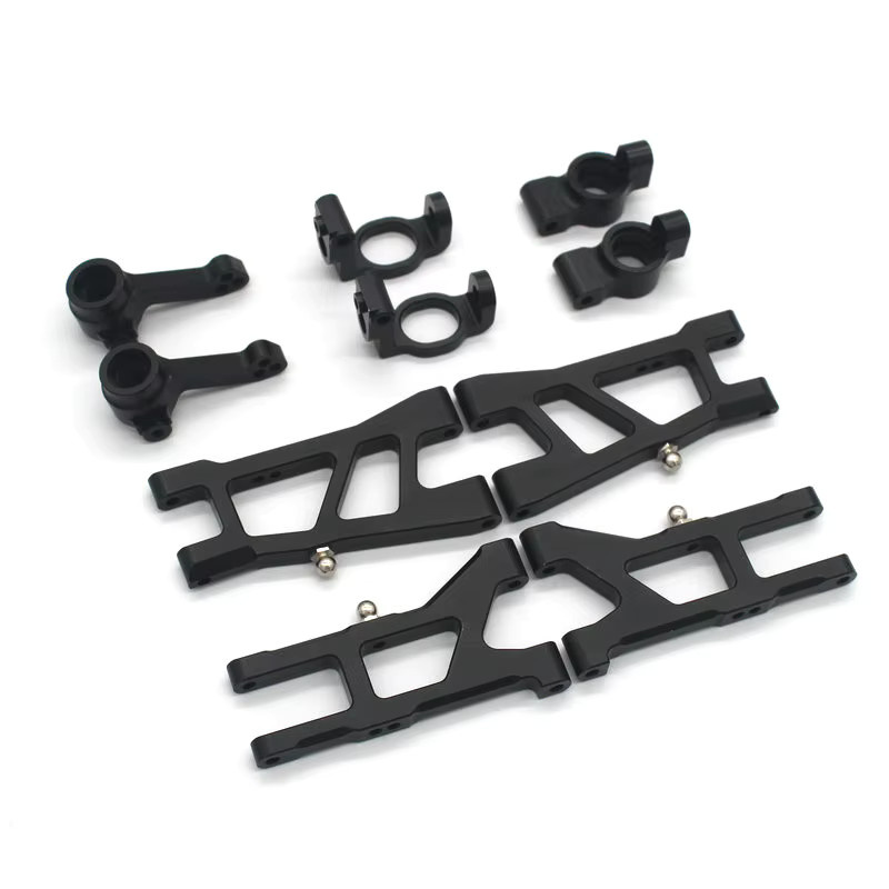 Always Parts RC Stabilisator Lenkungsaufnahme C-Halterung Hinterachs-Halterung, Metall, Schwarz, 1:10 - Bild 2