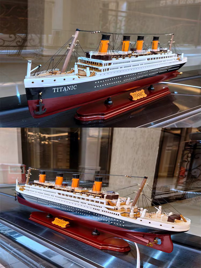 AT 99 MODEL Titanic-Kreuzfahrtschiff-Modell, Holz, 60 cm, statisches Modell - Bild 6