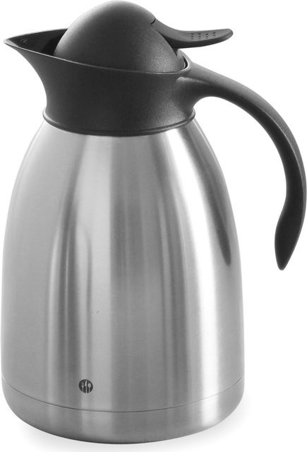 Hendi Thermos-Kaffeekanne aus Edelstahl, doppelwandig, Silber/Schwarz, 1,5 l - Bild 1