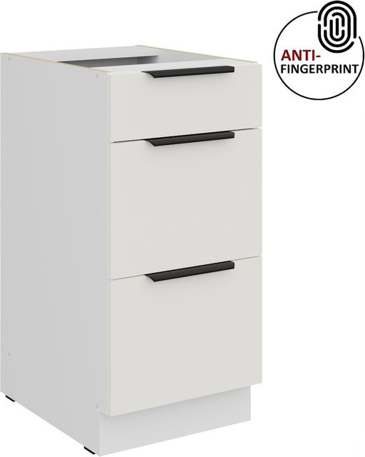 Küchenunterschrank ARIA in Weiss ultra matt mit Anti Fingerprint Effekt, Breite: 40 cm - Bild 1