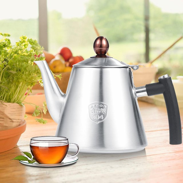 Edelstahl Teekanne mfySpace in Mattweiß mit 1,2 l Fassungsvermögen für Tee und Kaffee - Bild 1