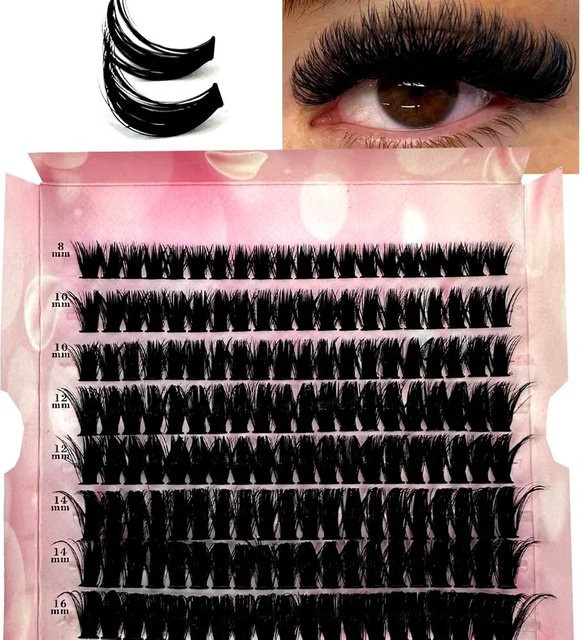 HBZGTLAD Einzelne Wimpern Cluster, Black, Natürlich, Unisex - Bild 1