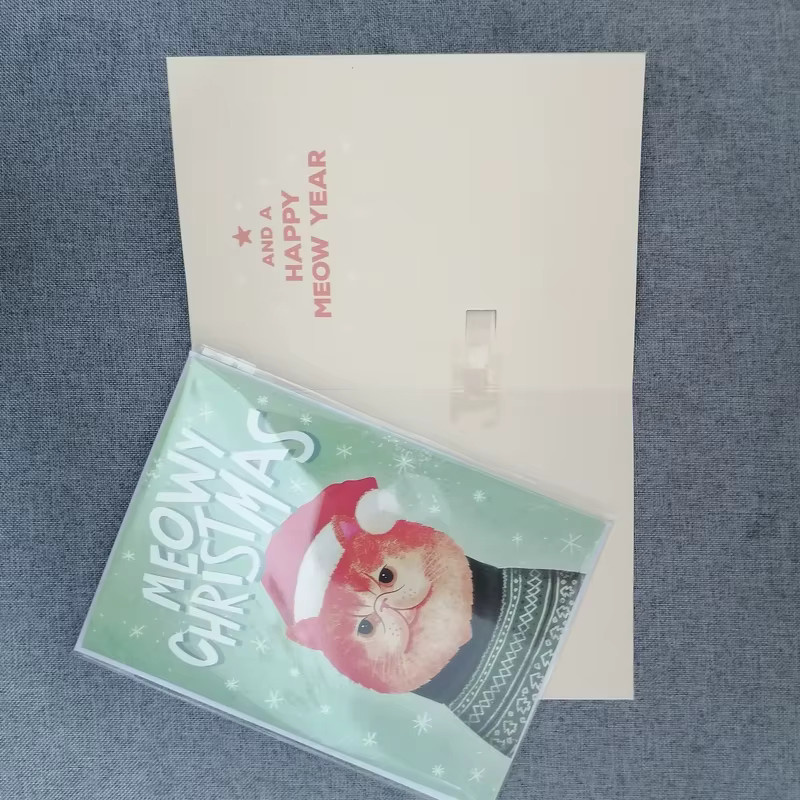 Endless Miaomiao Weihnachtsmusik-Grußkarten für Kinder, bunte Katzenmusik-Grußkarten für das neue Jahr - Bild 2
