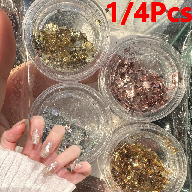 Nail Art Glitzer-Pailletten Gold/Silber, 0,3 g - Bild 1