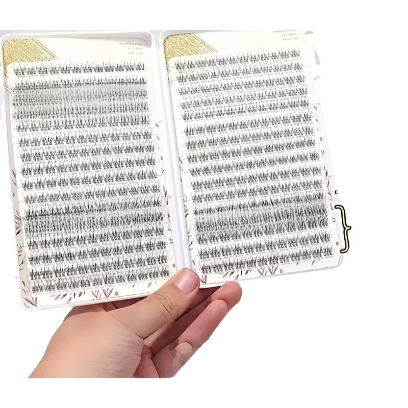 Fischschwanz Einzelcluster-Wimpern, 384 Stück, 10–12 mm, Natürlich, Unisex - Bild 2