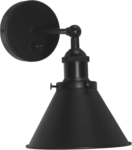 PR Home Anton Wandleuchte aus Metall in Schwarz, dimmbar, E27, LED-geeignet - Bild 1