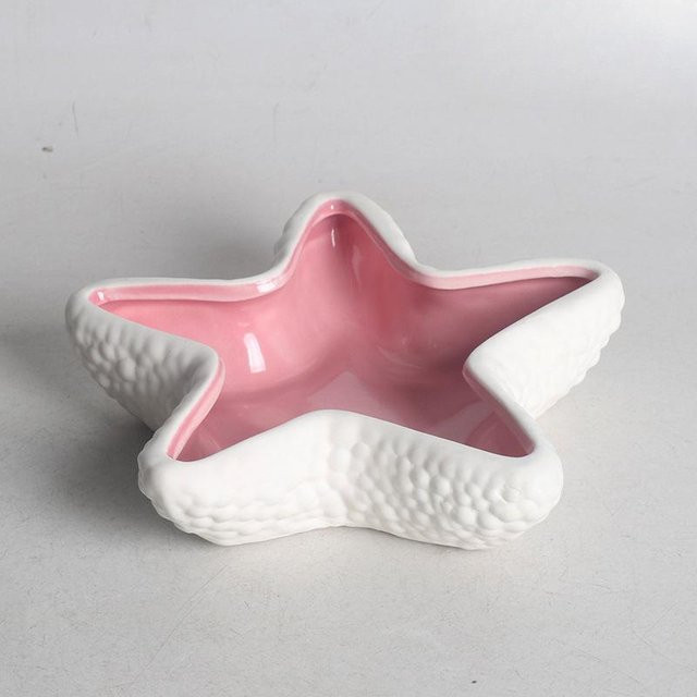 Yiran Furniture Keramik-Blumentopf in Seestern-Design als hydroponisches Ornament in Pink - Bild 1