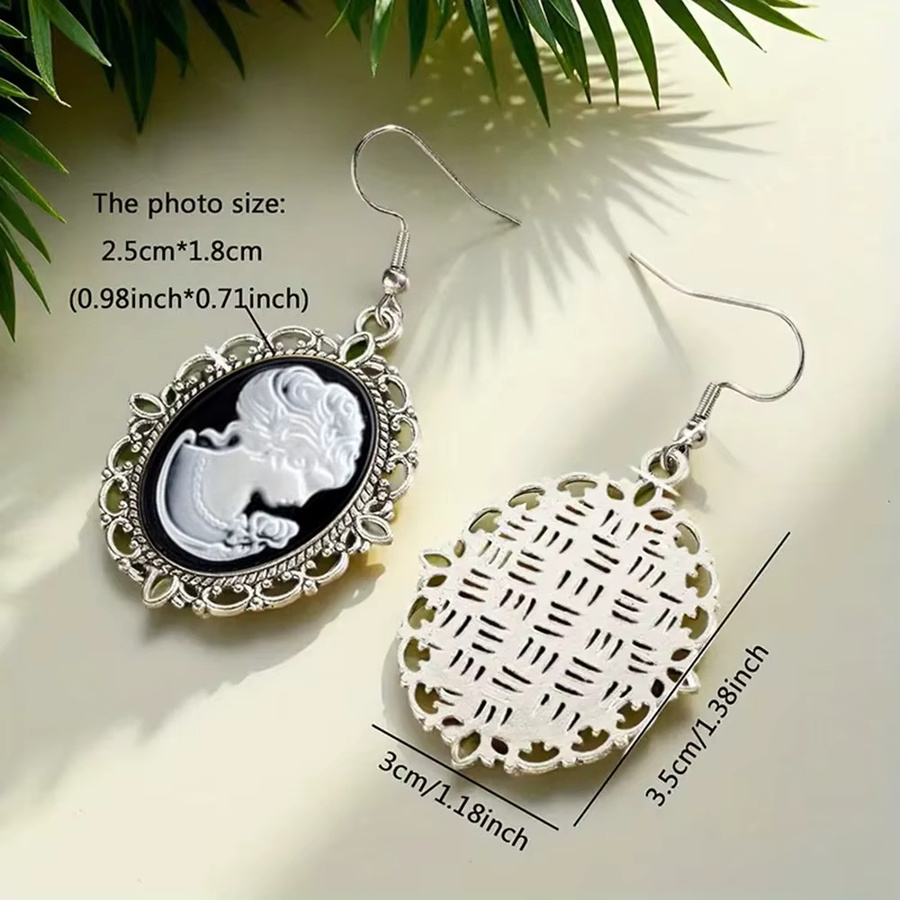 konminry Ohrringe, Cameo, Silber, Damen, Vintage - Bild 5