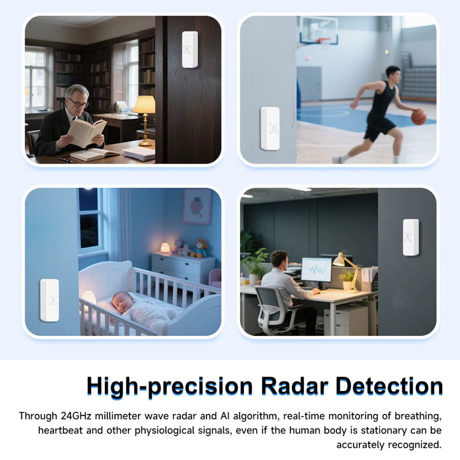 Tuya Zigbee Smart Präsenzsensor mit hochpräziser 24G Radarerkennung in Weiß, APP-Fernsteuerung via Smart Life, batteriebetrieben - Bild 5