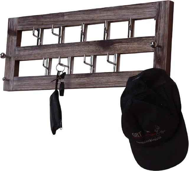 Wandgarderobe Brigitte von Möbel direkt online in Braun im rustikalen Design mit Hakenpaneel - Bild 1