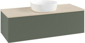 V&B Waschtischunterschrank Antao mit Frontstruktur in Grau lackiert, B/T/H: 120 x 50 x 50 cm - Bild 1