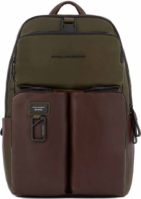 Piquadro Harper Laptoprucksack für 15,6 Zoll mit iPad 11 Zoll Fach in Green/Dark Brown - Bild 1