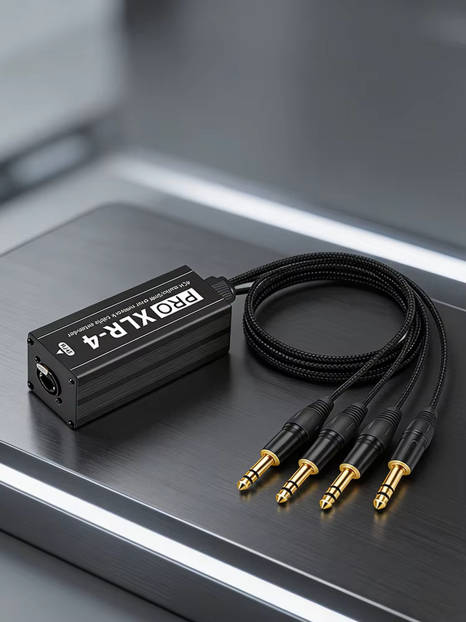 TITAK 4-Kanal DMX-Extender Snake-Kabel mit 4 XLR-Buchsen und RJ45-Anschluss, Schwarz, Länge: 0,7 m - Bild 6