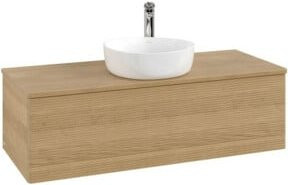 V&B Waschtischunterschrank Antao mit Frontstruktur in Eiche Honig, B/T/H: 120 x 50 x 50 cm - Bild 1