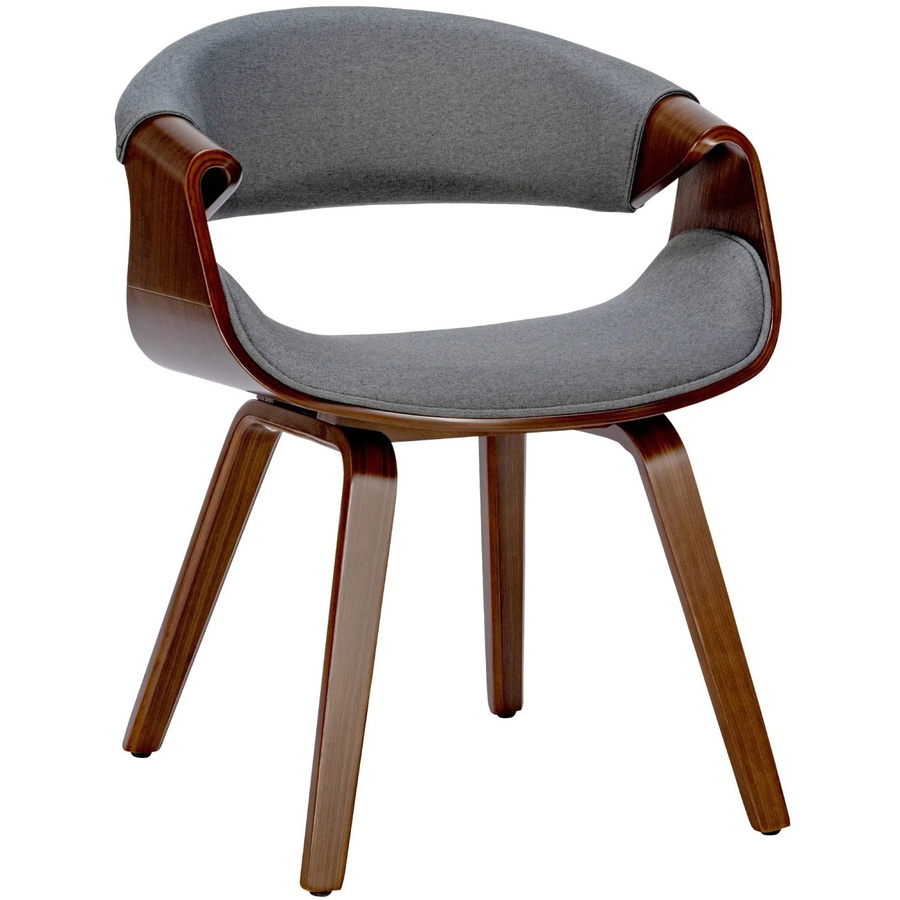 DELUKE Esszimmerstuhl VIZON in Grau mit Walnuss-Holzgestell, B/T/H: 62 x 52 x 76 cm - Bild 2