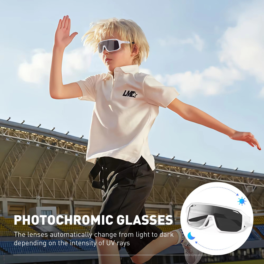 Kapvoe Sonnenbrille Sport, Kinder, Vollrand, weiß, Kunststoff - Bild 2