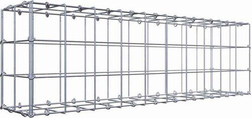 Gabiona Gabione aus Stahl mit C-Ring in Silbergrau, B/H/T: 100 x 30 x 20 cm - Bild 1