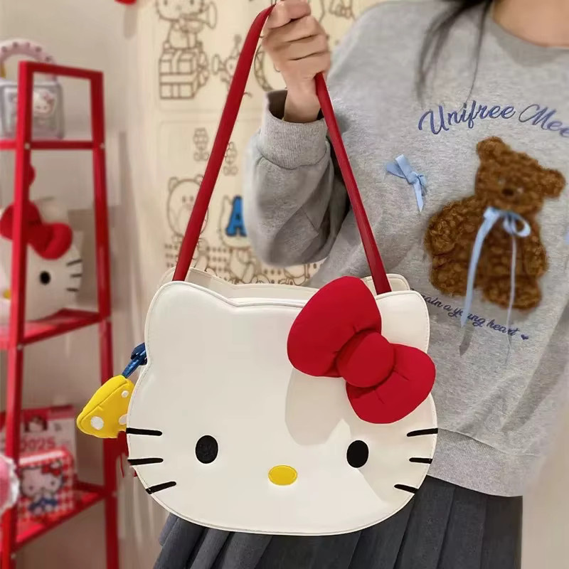 Hello Kitty Canvas-Rucksack für Mädchen in Weiß mit großem Fassungsvermögen - Bild 2