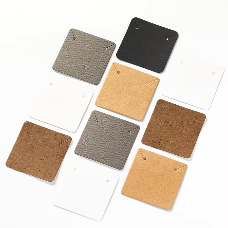 50 Stück Schmuck-Display-Karten aus Papier für Ohrringe und Halsketten, Breite: 5 cm, Breite: 5 cm - Bild 2